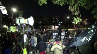 2014年1月31日国会正門前スピーチエリア・抗議の様子