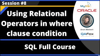 SQL - Part 8 - Using Relational Operators in Where Clause Condition