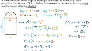 Calculus Optimization: Norman Window