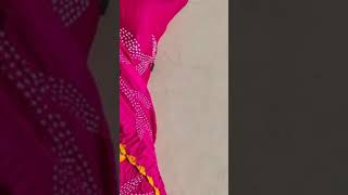 Pure gajji silk saree kachhi traditional bharti bandhej