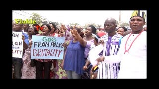 Happening Now In Abuja Living Faith Members Protest Church Demolition Police Assault On Pastor
