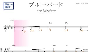 ブルーバード（いきものがかり）アニメ『NARUTO-ナルト- 疾風伝』ＯＰ原曲key固定ド読み／ドレミで歌う楽譜【コード付き】