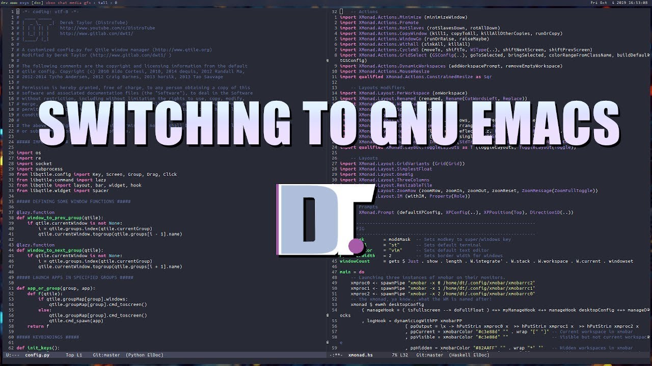 Switching To Gnu Emacs Distrotube