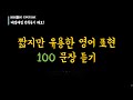 짧지만 유용한 영어 표현 100문장 | 기초영어 | 영어단어 | 반복듣기 | 영어공부 | 미국에서 살아남기