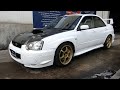 gdb インプレッサ wrx sti 6mt アプライドd型 advan rg17インチaw blitz車高調 varisカーボンボンネット brideシート 社外マフラー 社外ステアリング etc