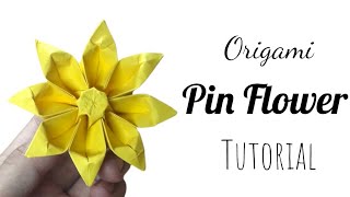 How to make a paper flower (Pinflower) - easy origami flower