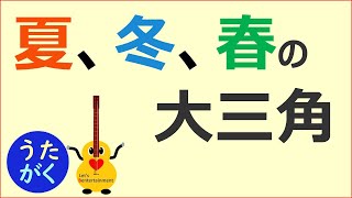 【理科】「夏、冬、春の大三角形（星座）」のうた【うたがく＝歌で覚える  勉強 学習】 《作詞作曲・歌　タケノヒツジ》