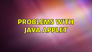 Ubuntu: Problems with Java applet