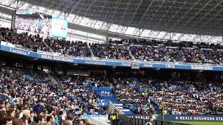 Real Sociedad - Barcelona 2-2 fantastic atmosphere when the fans celebrate Oyarzabal goal at Anoeta!