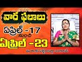 Weekly Horoscope : April 17th to April 23th | April Vaara Phalalu 2022 | AstroBhaghyalakshmi