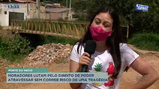 Moradores enfrentam ponte prestes a desabar todos os dias e correm risco de uma tragédia