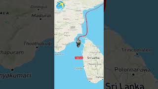 Kolkata - West Bengal to Mangalore - Karnataka India travel route map animation via ship boat