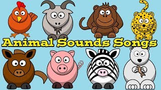 Animal Sound Songs Collection for Children | Learn Sounds Animals Make | Kids Learning Videos