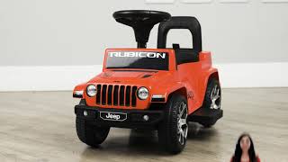 Jeep Rubicon Licensed Electric & Push Along Ride On Car For Kids