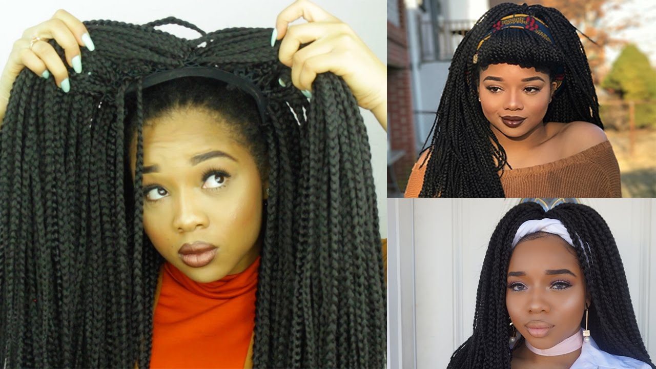 Easy Diy Box Braid Wig No Closure Styling Tutorial Youtube