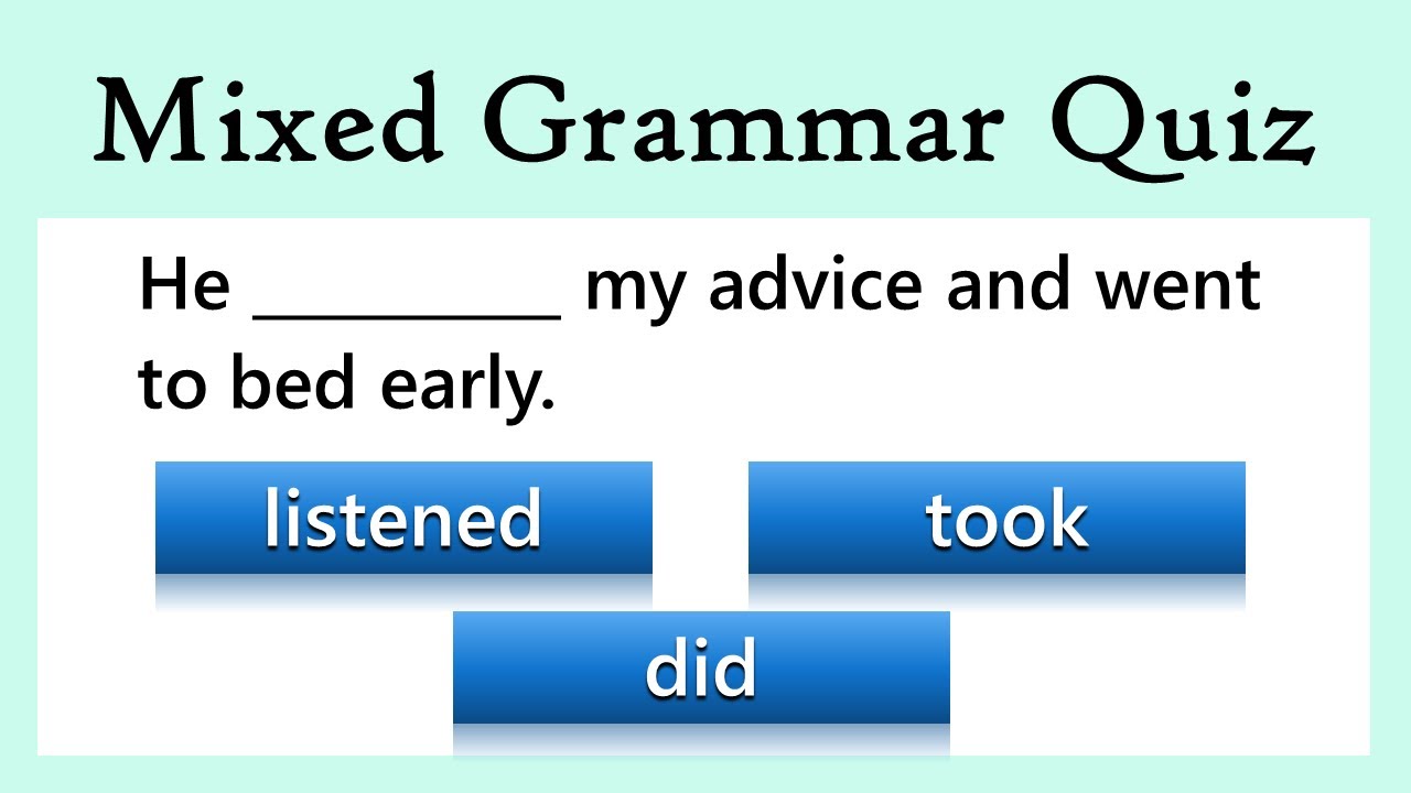 Mixed English Grammar Test Can You Pass Youtube