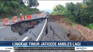 Jalan Lingkar Timur Jatigede Sumedang Ambles Lagi