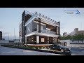 Modern Duplex House | 3d Exterior Walk-through Design by Cent Creative Homes