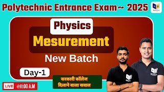 Polytechnic Entrance Exam Preparation 2025 Live Class|Chapter 1 Lec 1|Mesurement|Raceva Academy