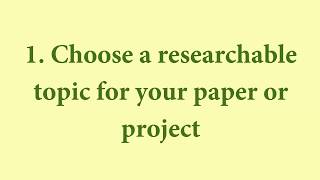 Video #1 - The Research Process, English 110 - Library Research Skills