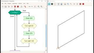 Turtle Graphics Diamond | Learn Flowgorithm | Flowchart Symbols| Algorithm