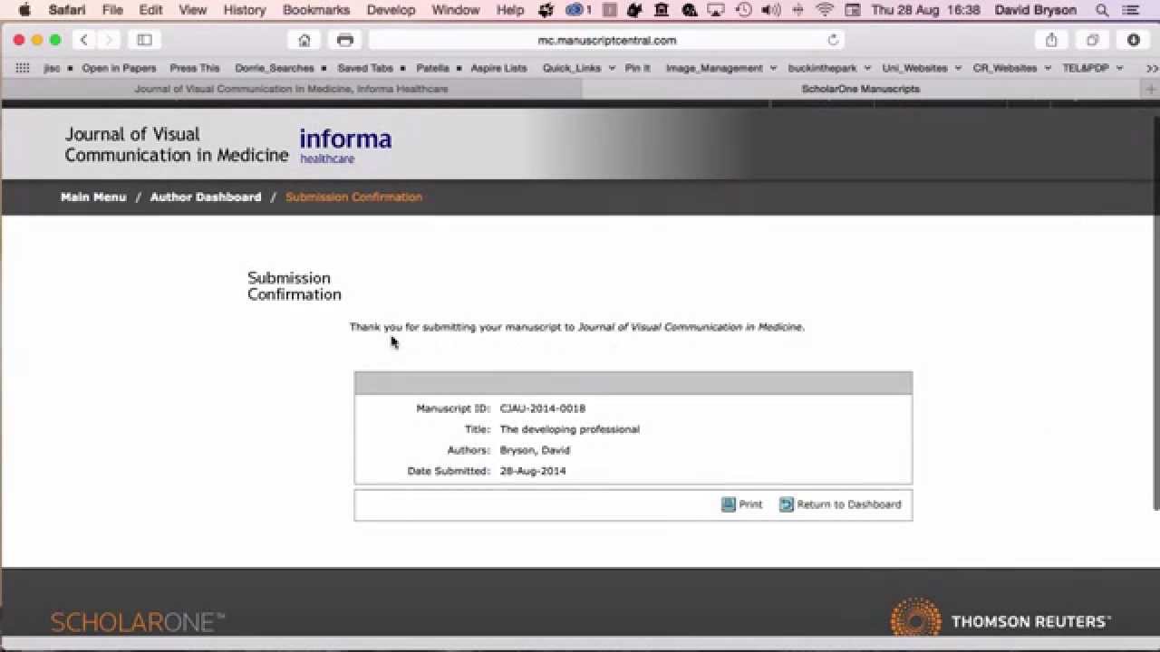 Submitting A Paper Using Scholar One Youtube