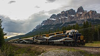 CHASING THE ROCKY MOUNTAINEER!!!! RMRX 8018 and RMRX 8012 lead the Rocky eastbound in Yoho and Banff