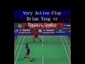 Very Active Play Brian Yang vs Rasmus Gemke #badminton #sports #shorts #羽毛球 #羽球