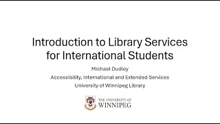 Introduction to Library Services for International Students