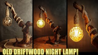 Night lamp from old wood! DIY. How to make a lamp out of old driftwood.