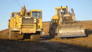 Yes, We Load Downhill - Cat D11R Loading 651E Scrapers