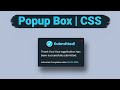 Create a Sleek Popup Modal with HTML & CSS 🪄 | No JavaScript Magic! ✨ | MZCode01 #coding  #css #html