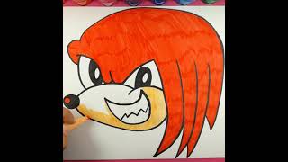 How to draw Knuckles | Sonic the Hedgehog #Shorts