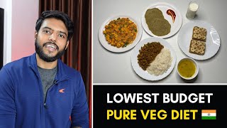 Lowest Budget Bodybuilding Diet Plan For College Students ( Pure Veg ) | 157gms Protein !! 🇮🇳