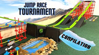 DIECAST CARS RACING | JUMP TOURNAMENT RACE COMPILATION ALL GROUPS
