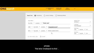 OneSearch Advanced Search