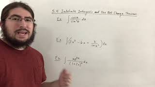 Indefinite Integrals and the Net Change Theorem