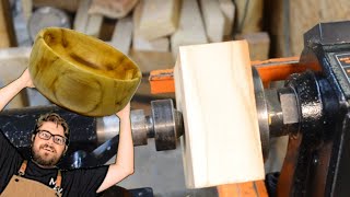 Let's turn a dish from African Teak A.K.A. Iroko #dish #woodworking