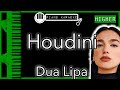 Houdini (HIGHER +3) - Dua Lipa - Piano Karaoke Instrumental