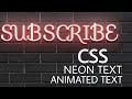 Pure CSS neon light Effect  | css neon text animation | css neon text effect | Programmer_Matrix