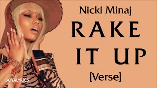 Nicki Minaj - Rake It Up [Verse - Lyrics] cut the check, buss it down, smugglebr