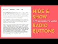 Hide and Show Div Elements with Radio Buttons Using HTML CSS and Jquery -- CSS tabs