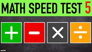 Math Speed Test #5 (25 Math Problems) - Addition Subtraction Multiplication Division Mental Maths