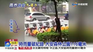 午後大雷雨 SOGO.大安森林公園淹成一片│中視新聞 20190722