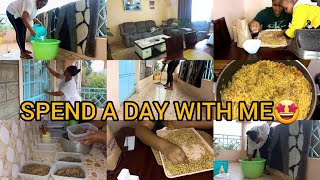 DAY IN THE LIFE OF A KENYAN MOM!🤩 EXTREME HOUSE CLEANING ROUTINE|MONTHLY BATCH COOKING|PILAU RECIPE