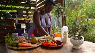 A rainy day in an AFRICAN  Savannah VILLAGE | Cooking delicious liver on open fire