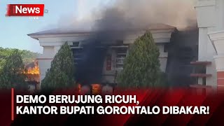 GEGER! Demo Tambang di Kantor Bupati Gorontalo Dibakar