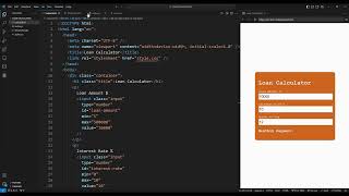 Create a Loan Calculator using HTML, CSS and JAVASCRIPT