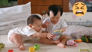 Cutest Twin Baby Fighting Over Funny Video | Try Not To Laugh