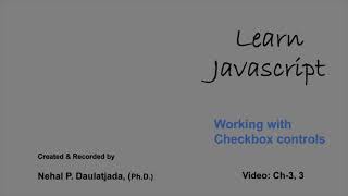 Learn Javascript: Working with Checkbox Controls - Selection's value